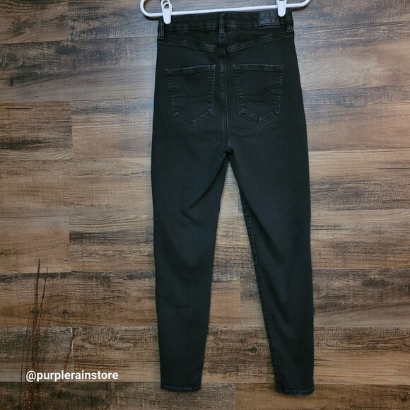 American Eagle Jeans 4 S Jegging Curvy Highest Rise Next Level Stretch Black - Picture 2 of 12